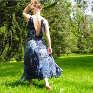 Ralph Lauren Genuine Silk Georgette Sea Flowy Maxi dress Polo Ralph Lauren Maxi